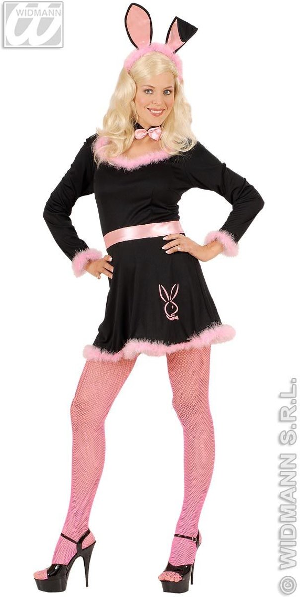 Hoer & Stripper & Bunny & Playboy Kostuum | Black Bunny, Zwart Kostuum Vrouw | Medium | Carnaval kostuum | Verkleedkleding